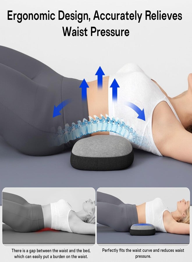 Forcanby Lumbar Support Pillow for Bed, Lower Back Pillow for Sleeping, Memory Foam Waist Pain Relief Pillows, Lumbar Pillow for Sleeping, Bed, Car, Couch (Grey Black) - Image 4