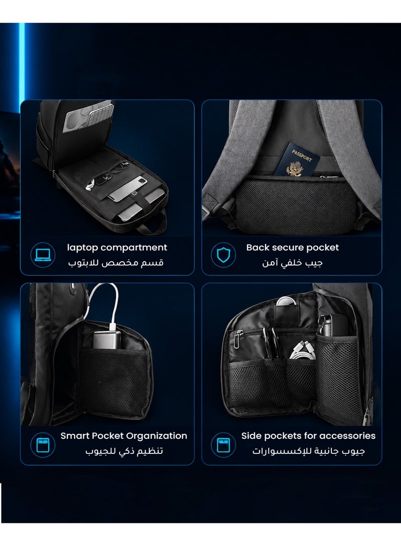 Syntech Multifunctional XR Headset Backpack – Large Capacity Tech & Everyday Backpack for Apple Vision Pro, Meta Quest 2/3/3S, HTC, Sony, Pico, Laptop & Travel Essentials, Perfect for Travel, Daily work, School, Photography, Gym Black - Image 3