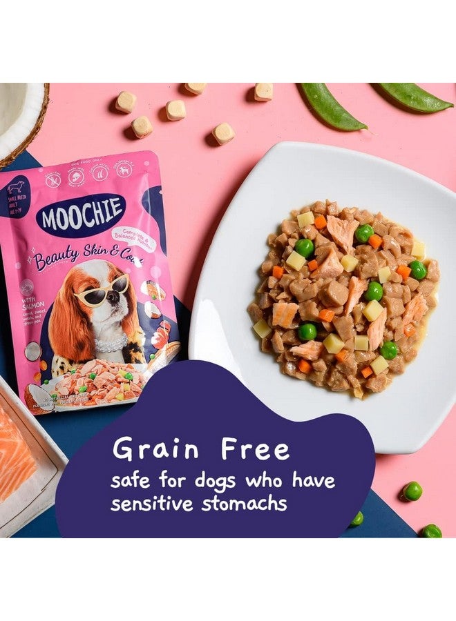 Pets Empire طعام رطب للكلاب من إمبراطورية الحيوانات الأليفة موشي، خالي من الحبوب، وجبة غرافي، لجمال الجلد والفرو مع السلمون، الجزر، البطاطا الحلوة والبازلاء الخضراء، طعام غرافي عالي البروتين للكلاب، وجبات غير نباتية للكلاب، جرو (85غ × 12) - Image 3