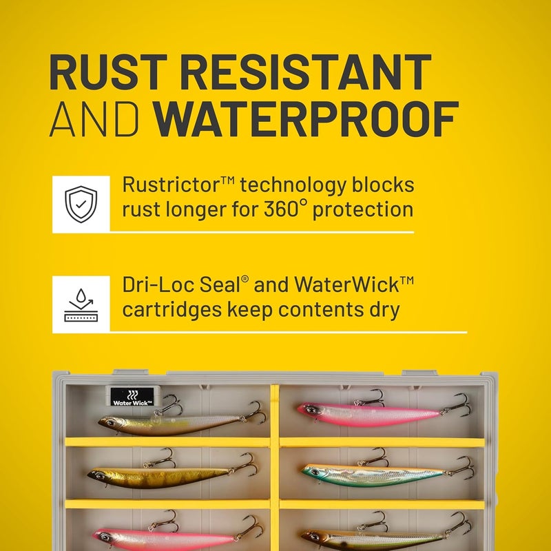 PLANO EDGE Flex 3600 Tackle Storage, Includes 38 Flex Dividers, Gray and Yellow, Customizable Waterproof Tackle Box Organization, Rustrictor Rust-Resistant Technology - Image 4