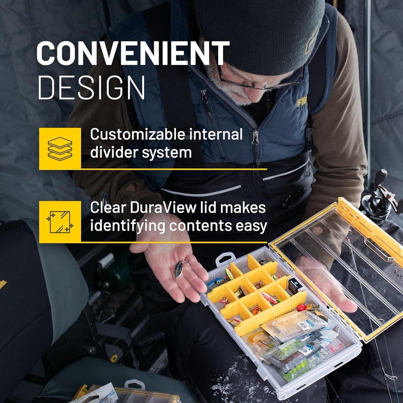 PLANO EDGE Flex 3600 Tackle Storage, Includes 38 Flex Dividers, Gray and Yellow, Customizable Waterproof Tackle Box Organization, Rustrictor Rust-Resistant Technology - Image 3