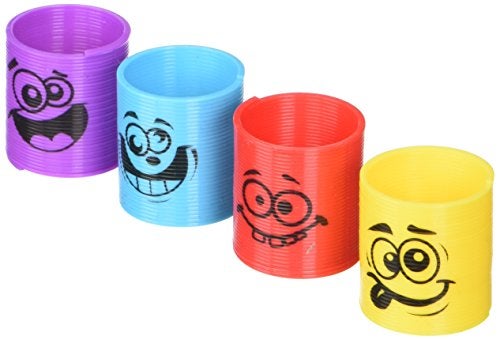 RIN 50 Assorted Colorful 138 Silly Face Springs Slinkies Miniature Fun Party Favors Easter Goody Bag Party Gifts Teacher Classroom Stocking Stuffer Toy - Image 1