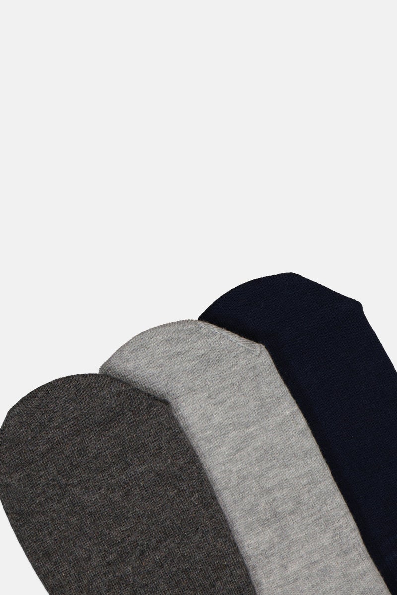 Benetton Men 3 Pairs Brand Logo Invisible Socks, Multicolor - Image 4