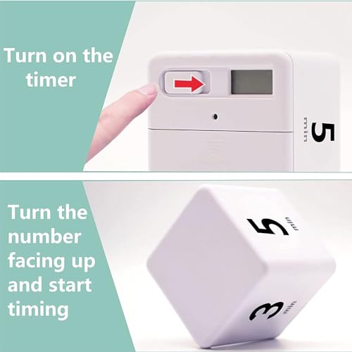 Potency Portable Mini Flip Gravity Sensor White Kitchen & Workout Timer - Pre Set (1/3/5/10 Min) - Image 3