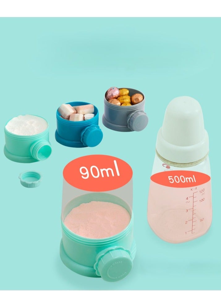 Portable Baby Milk Powder Dispenser, Travel-Friendly Formula Storage Container, Airtight and Moisture-Proof Compartments for Infant Food and Snacks (Pink) - Image 2