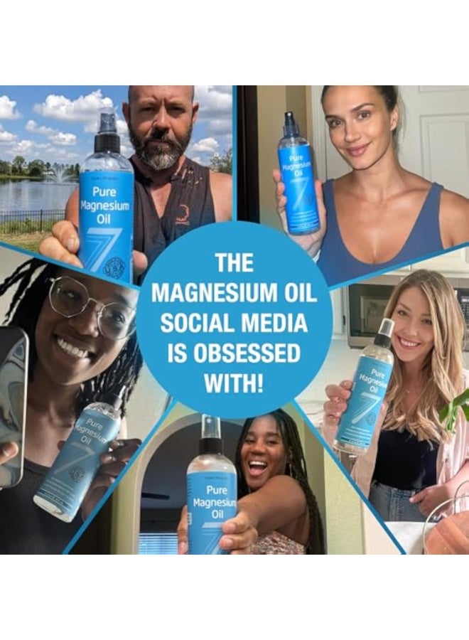 سيفين مينيرالز سبعة معادن، بخاخ زيت المغنيسيوم النقي - كبير 12 أونصة سائلة (يدوم 9 أشهر) - بخاخ مغنيسيوم بدرجة USP، خالٍ من المعادن النادرة غير الصحية - من قاع البحر البرمي القديم تحت الأرض في الولايات المتحدة الأمريكية، مع كتاب إلكتروني مجاني - Image 3