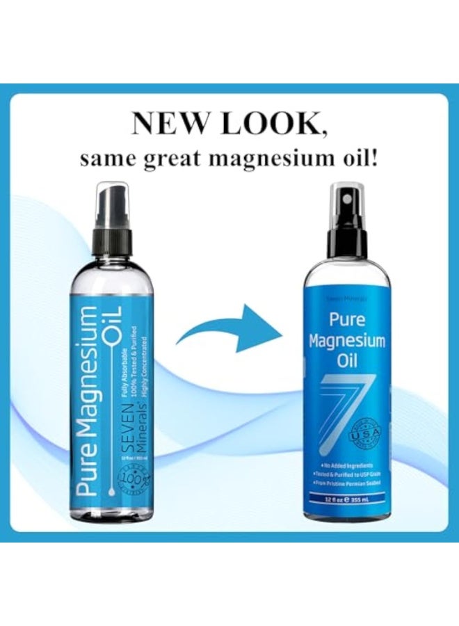 سيفين مينيرالز سبعة معادن، بخاخ زيت المغنيسيوم النقي - كبير 12 أونصة سائلة (يدوم 9 أشهر) - بخاخ مغنيسيوم بدرجة USP، خالٍ من المعادن النادرة غير الصحية - من قاع البحر البرمي القديم تحت الأرض في الولايات المتحدة الأمريكية، مع كتاب إلكتروني مجاني - Image 4