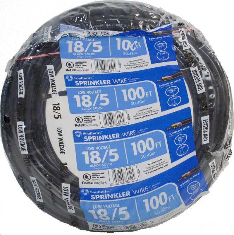 Woods Southwire 49275143 100 185 MultiConductor Sprinkler Wire for outdoor use Black 100 foot 100 Foot - Image 1