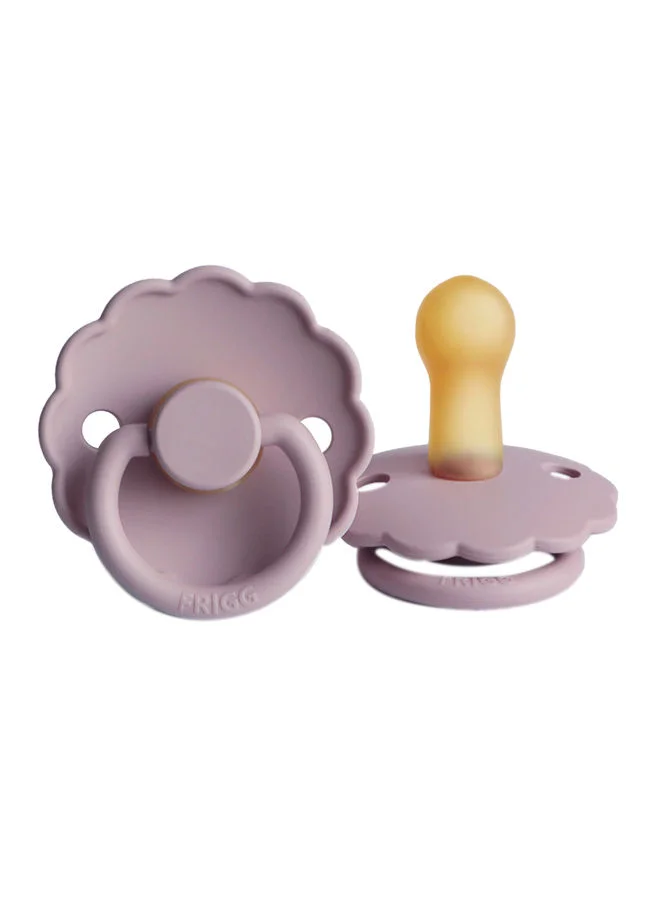 FRIGG Daisy Latex Baby Pacifier, 6-18 Months, Size 2, Pack of 1 - Soft Lilac