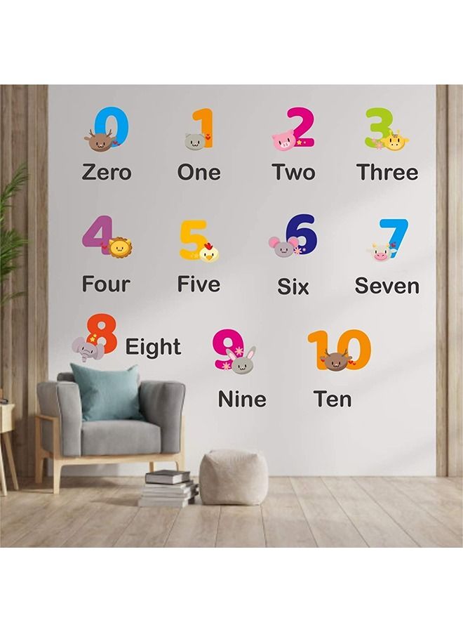 UP TO DATE Colorful educational wall sticker poster for nursery and preschool with numbers design Multi color, Vinyl  100 cm x 80 cm - Image 1