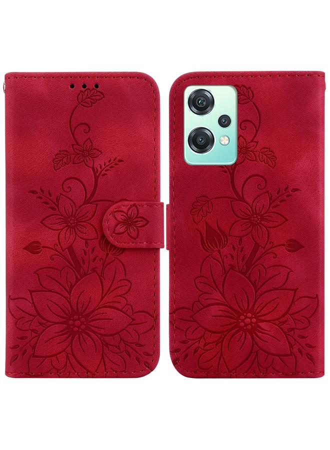 erorex Case For OnePlus Nord CE 2 Lite 5G Lily Embossed Leather Phone Case  - Image 1