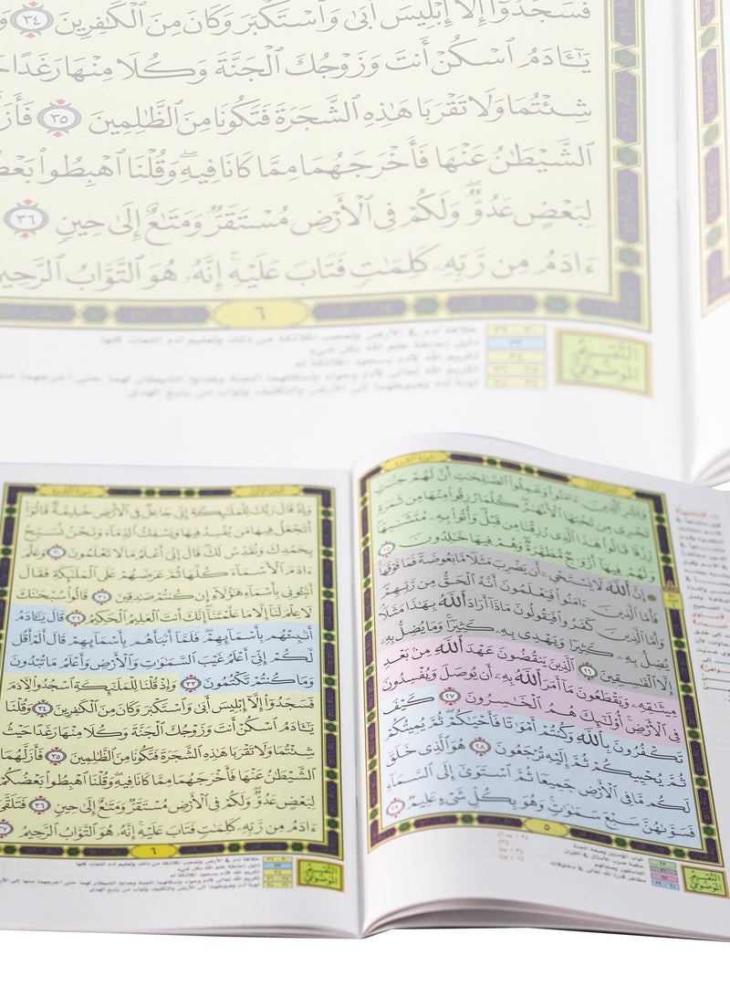 Surat Al-Baqara in the Ottoman drawing, with its margins, the thematic division, and Al-Saadi's interpretation, 17x24  - Image 3