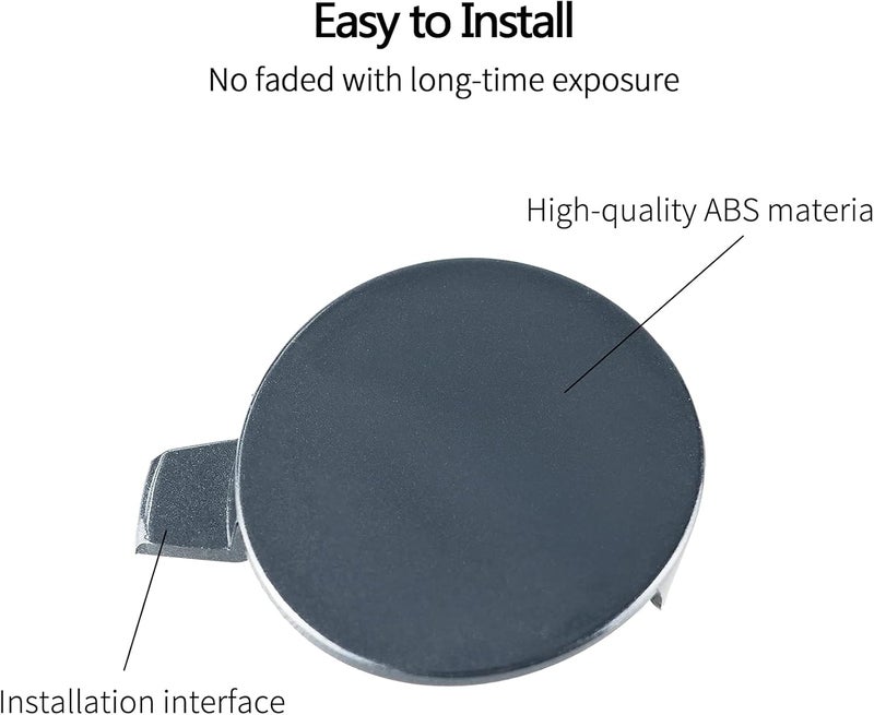 TIKSCIENCE Front Tow Hook Cover for Tesla Model 3 2017-2023 Gray Front Bumper Tow Hook Cover Cap - Image 4