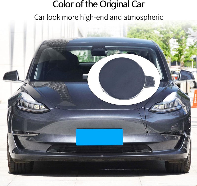 TIKSCIENCE Front Tow Hook Cover for Tesla Model 3 2017-2023 Gray Front Bumper Tow Hook Cover Cap - Image 2