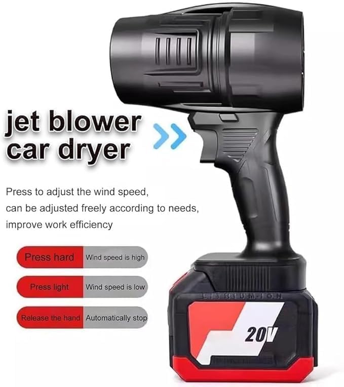 Artnery Turboglass Car Blower | Portable Cordless Car Dryer | Handheld Cordless Blower | Electric Portable Air Blower | Jet Air Fan | Compressed Air Duster | Portable Dust Cleaner | Leaf Blower - Image 4