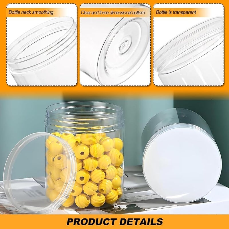 Plastic Jars With Lids, 12 Pack 8 Oz Clear Storage Jars For Kitchen Cookie Candy Spices Dry Food Butter Honey Cosmetics Cream, Included Extra Label and A Pen - Image 5
