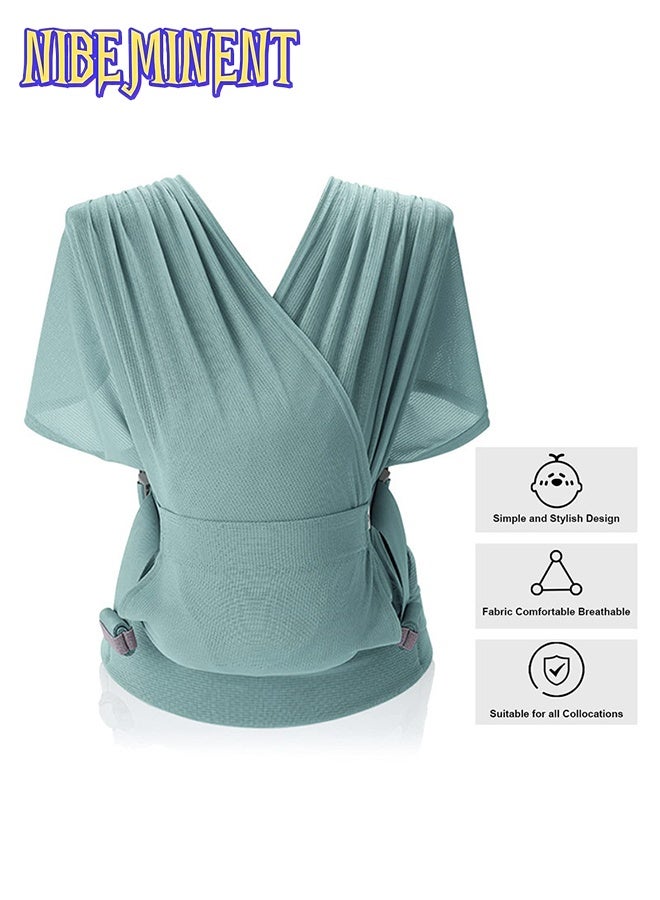 NIBEMINENT Baby Wrap Carrier Slings, Versatile Front-Facing Baby Sling Wrap Carrier, Adjustable Baby Carrier, Original Stretchy Infant Sling, Perfect for Newborn Babies and Children , Green - Image 3