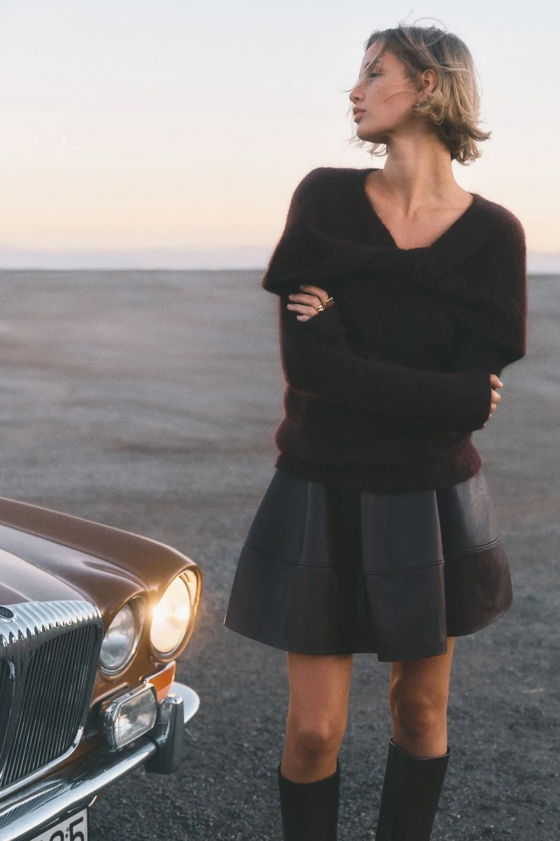 H&M Mohair-blend twist-detail top