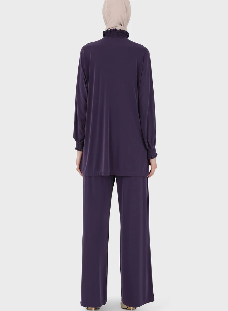 Refka by modanisa High Neck Lettuce Detail Tunic