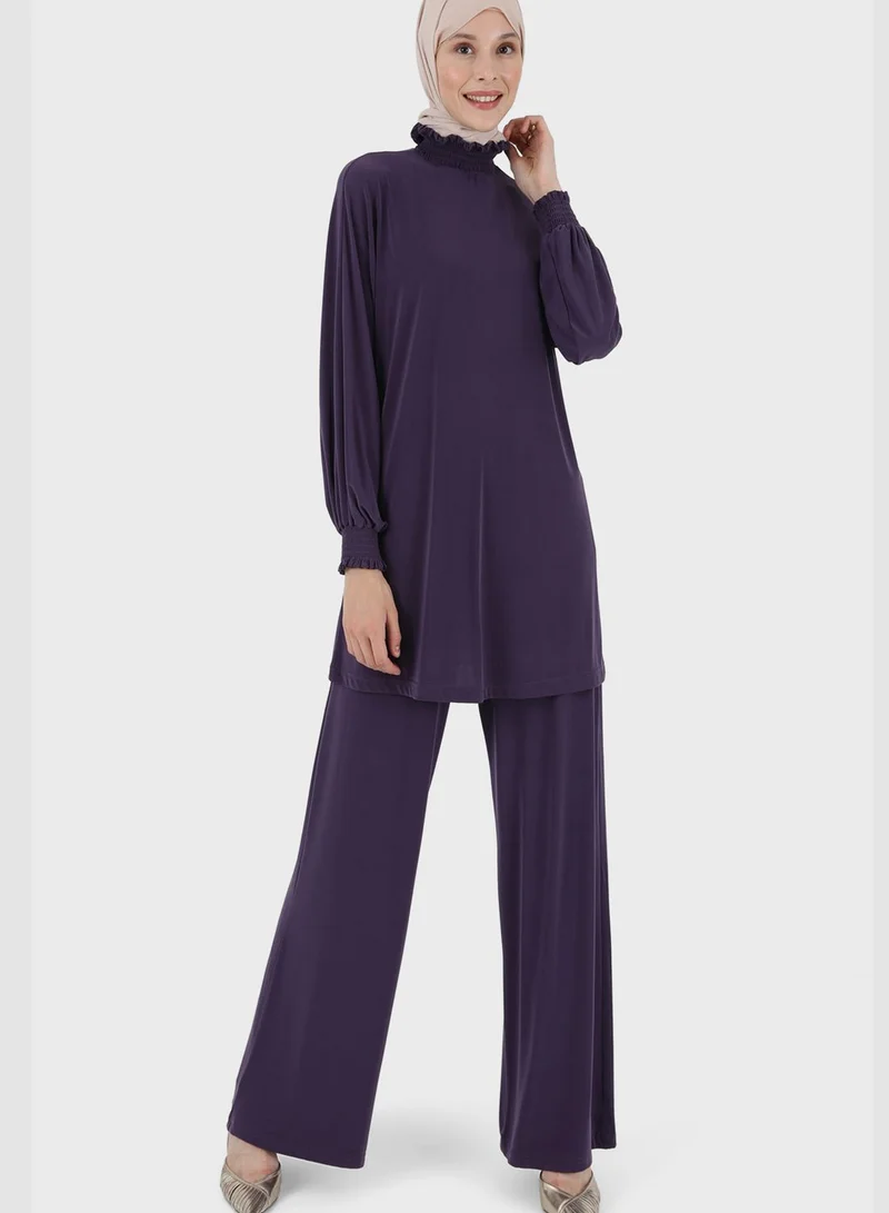 Refka by modanisa High Neck Lettuce Detail Tunic