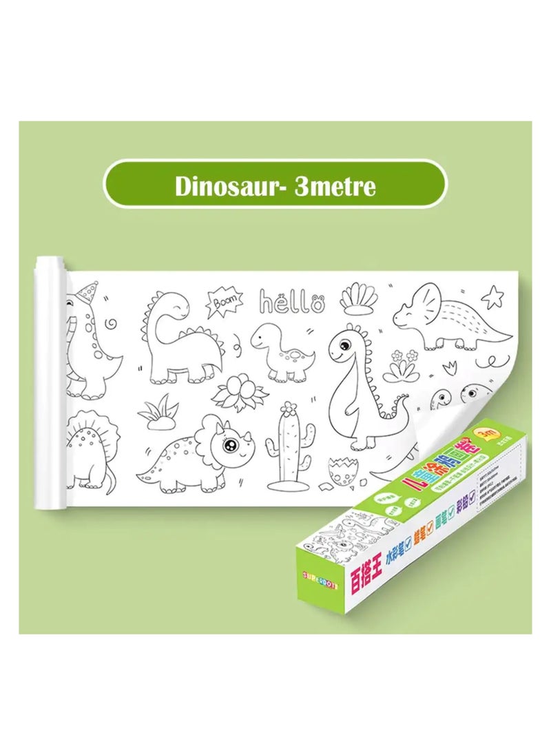 W4YOU Children’s wall-sticker painting drawing roll colouring paper picture for kids, paper early educational toys 300x30 cm long roll (wild Jungle) set children Art Toys.  - Image 3
