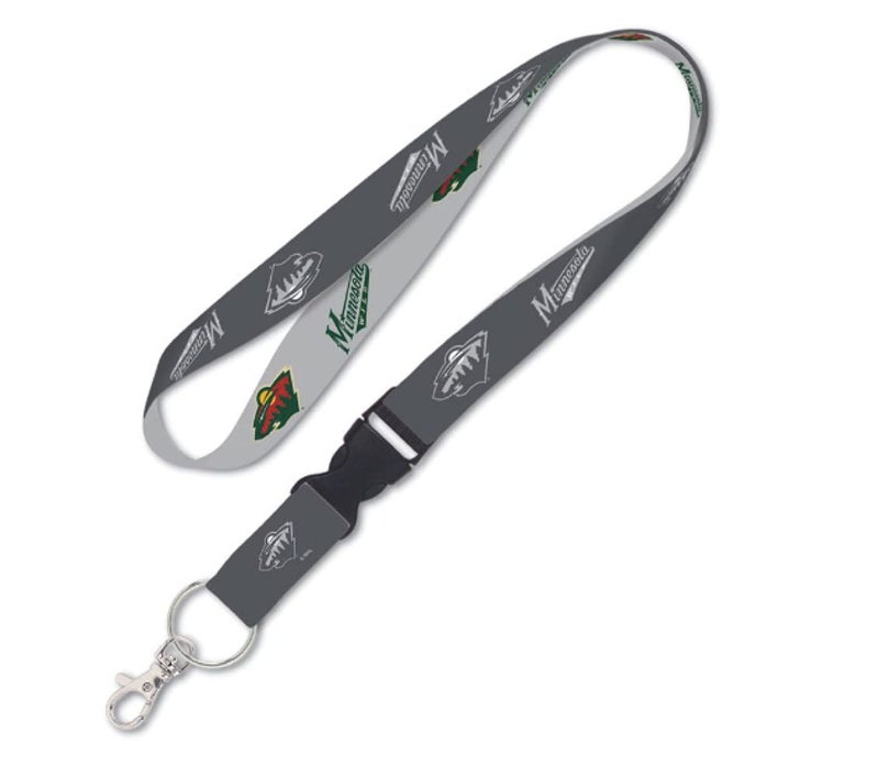 Caseys Minnesota Wild Charcoal Grey 2 Tone Lanyard With Detachable Buckle, Multicolor, Large - Image 5