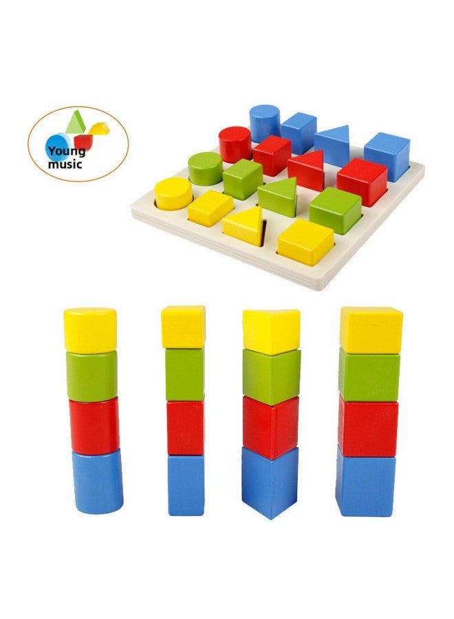 Children's Early Education Educational Wooden Toys Geometric Shape Puzzle Shape Matching Product Wholesale-Color:Triangle - Image 5