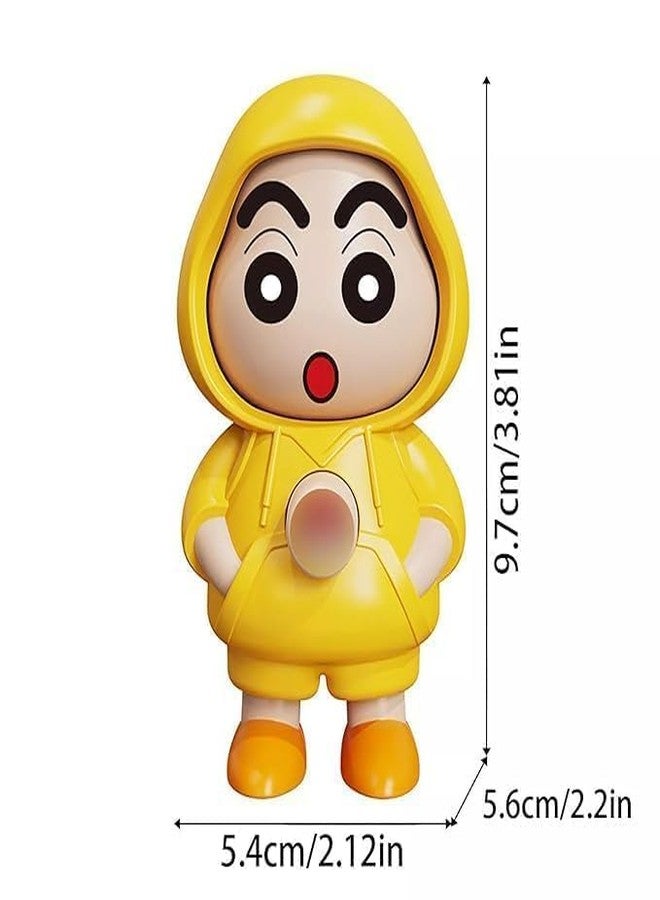 LUCKYMORDEN Shinchan Action Figure Cartoon Keychain, Face Changing Toy, Yellow Collectible Character Doll for Kids, Adults, Anime Fans, 9.7cm - Image 2