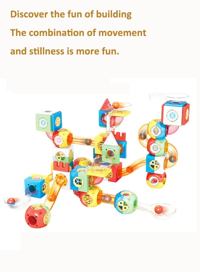 267 PCS magnetic track building block toys Pinball Pipe Magnetic Track Block Set Magnetic assembled slide ball toy Sliding ball magnetic building block set DIY assembly toy set Educational toys - Image 4