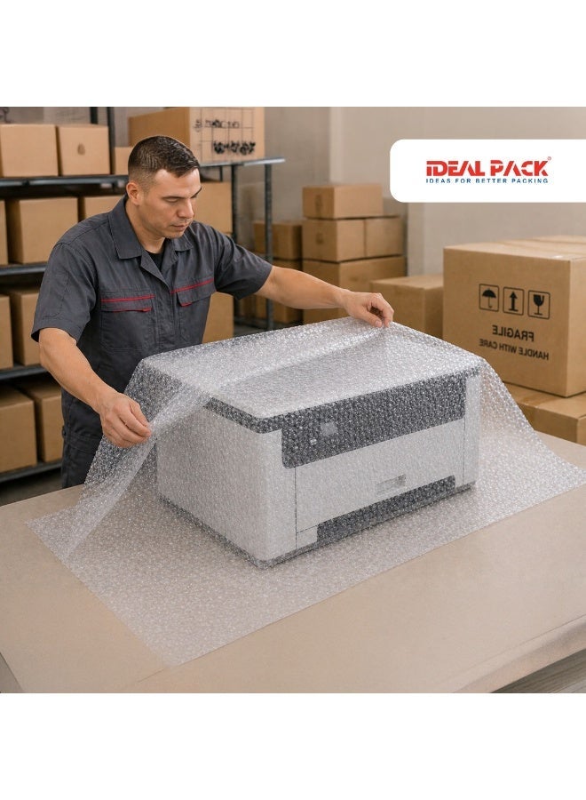 IDEAL PACK Bubble Wrap Roll 2.5X1.5 M– Air Bubble Packing Sheet for Safe Packaging, Shockproof Protective Wrap for Fragile Items, Moving, Shipping & Storage (1 Roll) - Image 5
