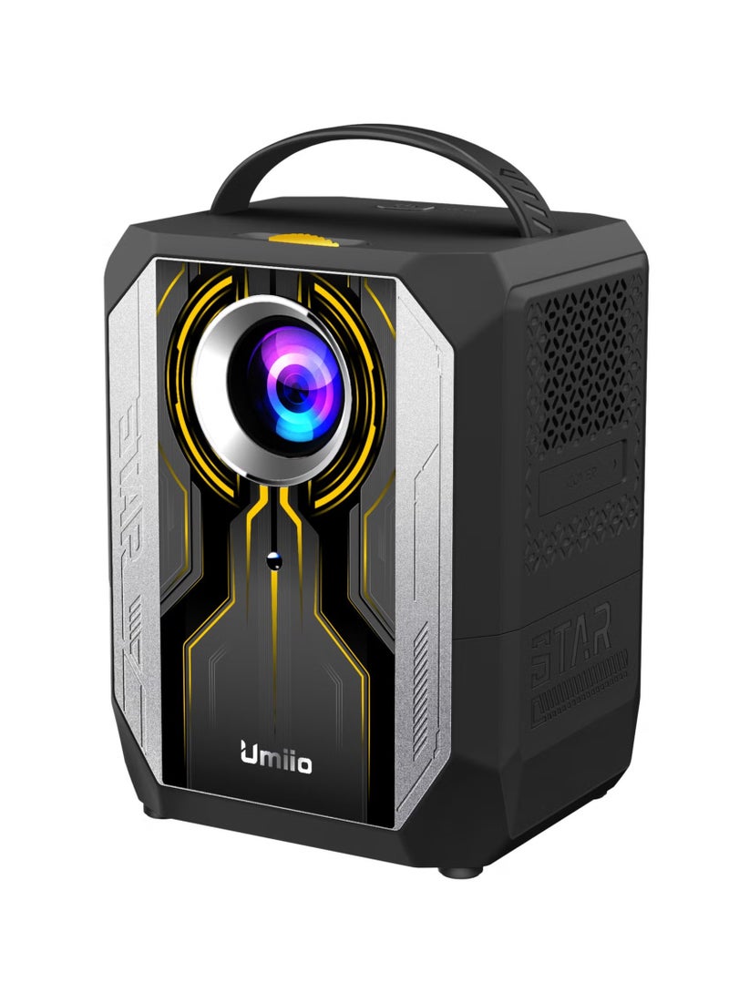 Portable Smart Home Theater 4K Projector Wi-Fi Bluetooth Android Mobile Screen LED TV Game Projector Manual Focus HDMI/USB/AV/Remote Control with Angle Stand  - Image 1