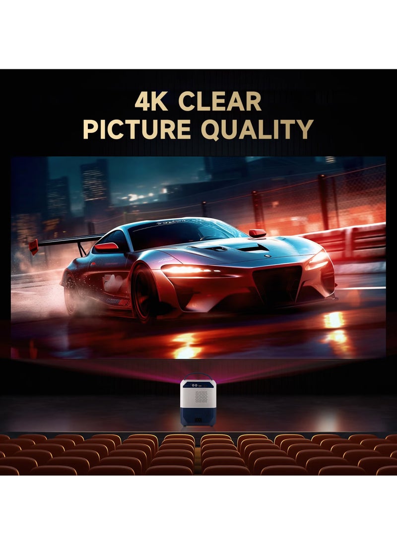 Portable Smart Home Theater 4K Projector Wi-Fi Bluetooth Android Mobile Screen LED TV Game Projector Manual Focus HDMI/USB/AV/Remote Control with Angle Stand  - Image 5