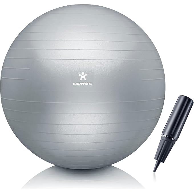 BODYMATE Exercise Ball Sitting Ball Training Ball With Free E-Book Including Air Pump, Ball For Fitness, Yoga, Gymnastics, Core Training, For Strong Back As An Office Chair - Image 1