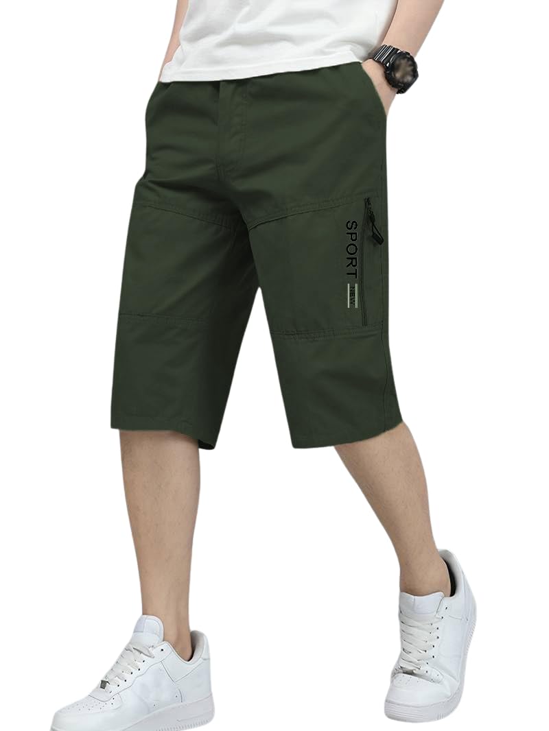 TAGDO® Men's Solid Cotton Shorts | Shorts Pant for Men | Shorts for Men (RF-Cotton-Shorts-2003-Green-S) - Image 1