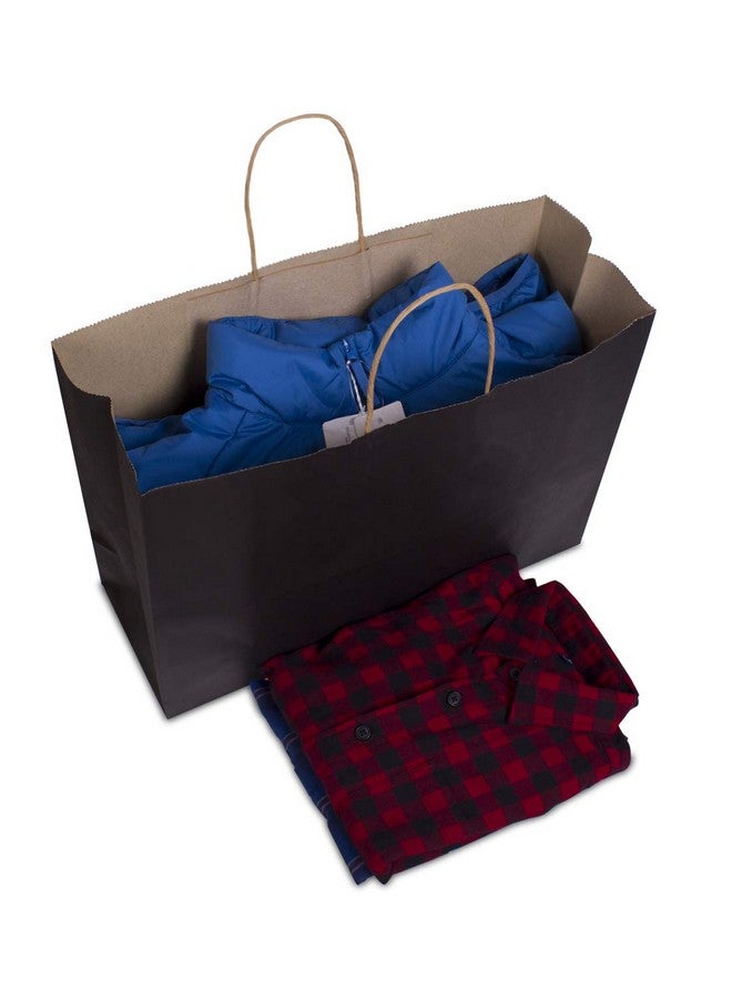 BagDream 16x6x12 Inches 50Pcs Black Kraft Paper Bags with Handles Bulk, Large Gift Bags for Shopping, Grocery, Retai, Merchandise, Party Favor Gifts, Recyclable Paper Sacks - Image 3