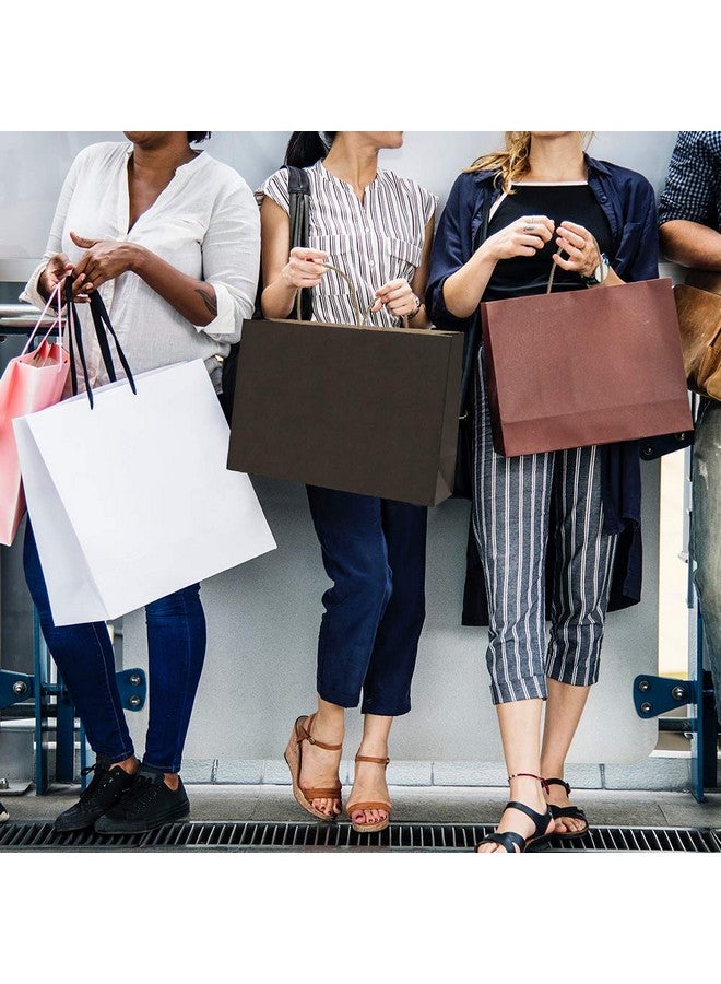BagDream 16x6x12 Inches 50Pcs Black Kraft Paper Bags with Handles Bulk, Large Gift Bags for Shopping, Grocery, Retai, Merchandise, Party Favor Gifts, Recyclable Paper Sacks - Image 2