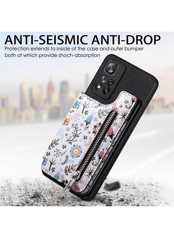 S-TOP Case For Redmi Note 9 4G Retro Painted Zipper Wallet Back Phone Case - Image 5