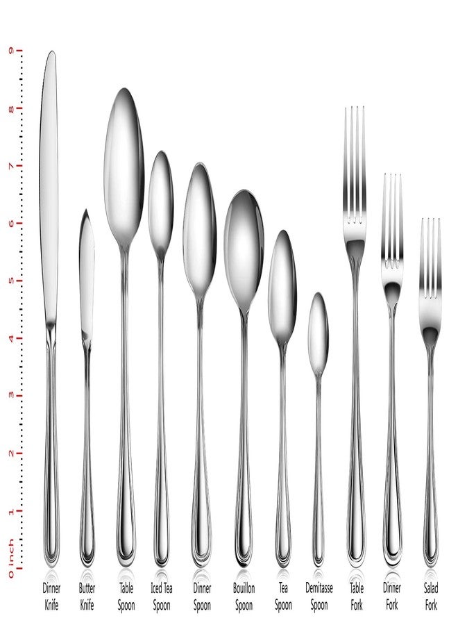 New Star Foodservice 58864 Slimline Pattern, 18/0 Stainless Steel, 36-Piece Flatware Set - Image 4