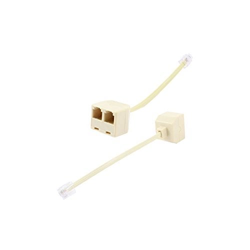 URBEST 2 PCS RJ11 Male to Female Two Way Telephone Splitter Converter Cable - Image 2