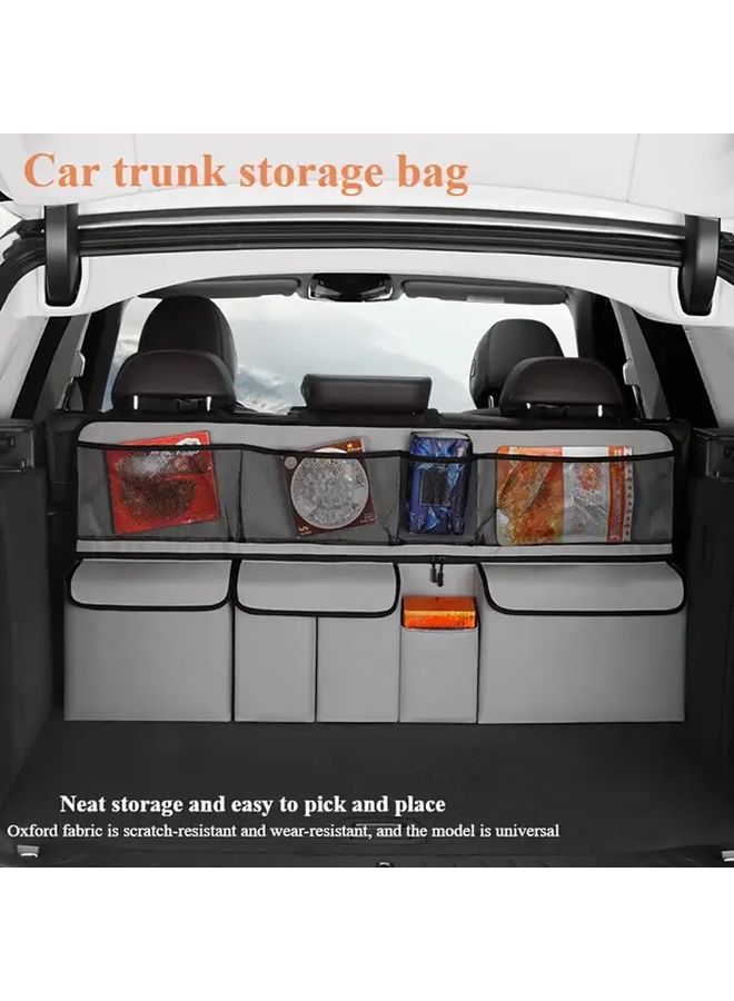 Black Car Back Seat Organizer Large Capacity Storage Net - Image 3