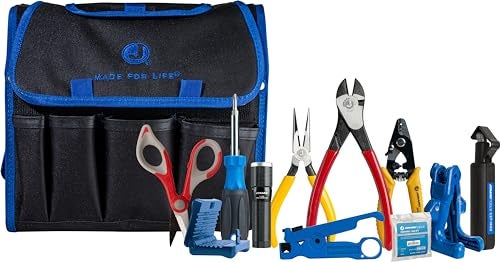Jonard Tools TK-120 Fiber Prep Kit - 12 Piece Fiber Optic Cable Access and Termination Tools Set with Stripping, Ringing, and Cutting Tools - Image 1