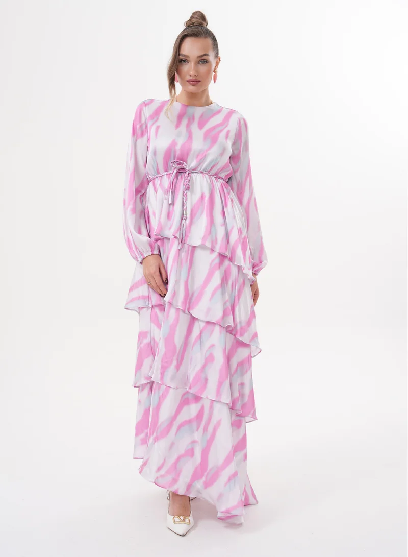 Pastel Breeze Tiered Maxi Dress