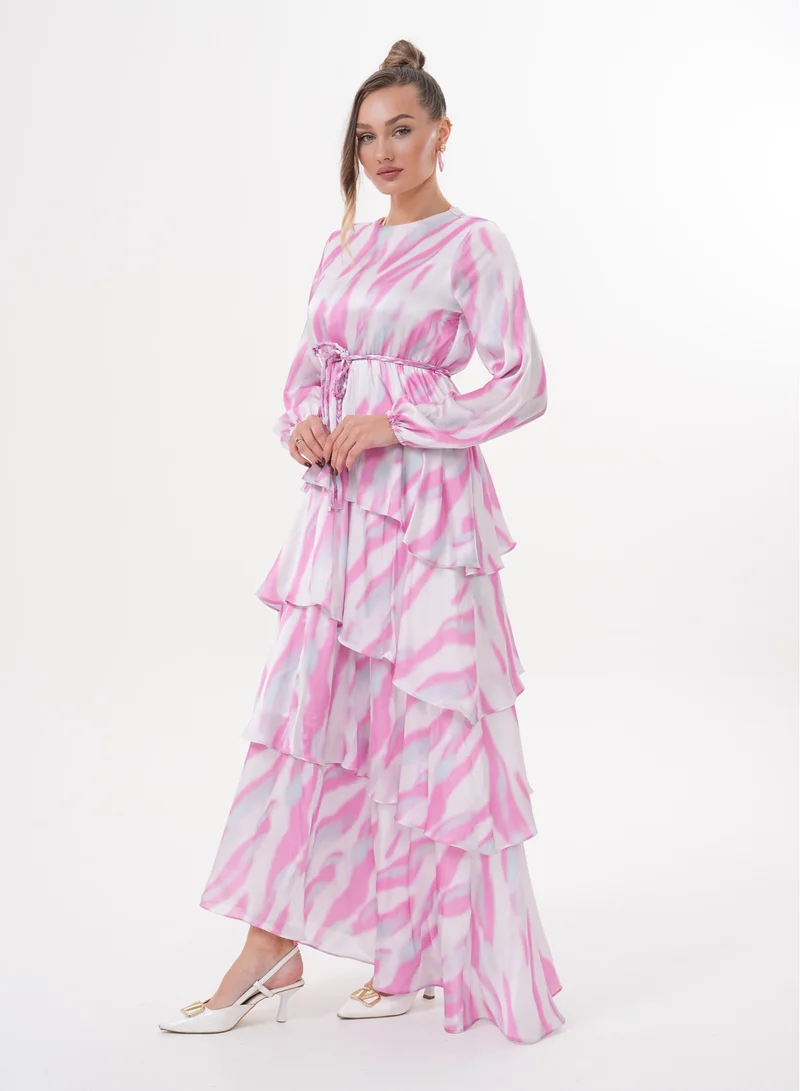 Marvella By Rasha Pastel Breeze Tiered Maxi Dress