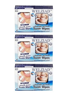 WELZIAD 3  Pieces Of Tooth Dental Wipes 3 X 12 Wipes 