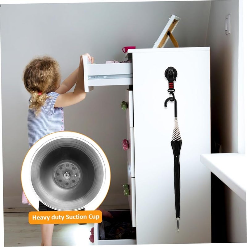 Heavy Duty Suction Cup Hooks 4 Pack Rotating Clips for Home Camping Outdoor Organization - Image 5