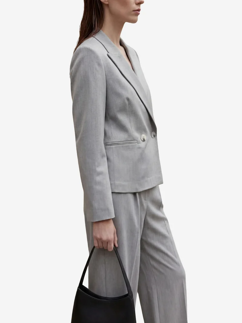 MY FASHION Grey MY FASHION Classic Buttoned Blazer for Women | Best Price UAE