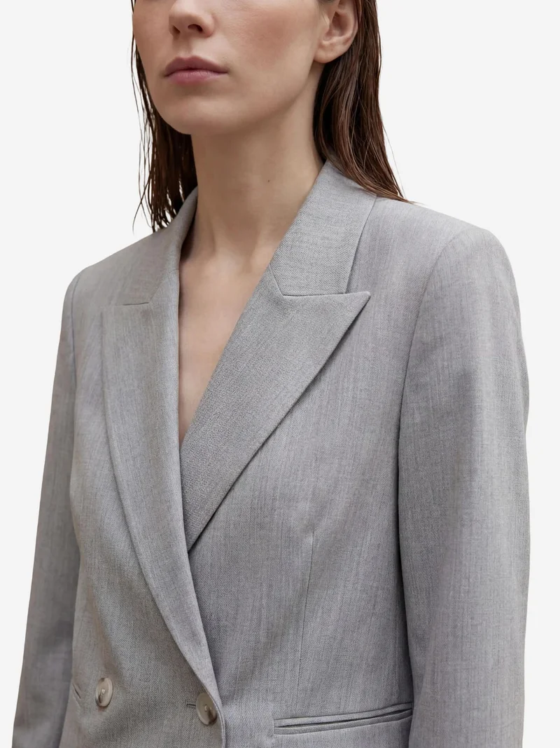 MY FASHION Grey MY FASHION Classic Buttoned Blazer for Women | Best Price UAE