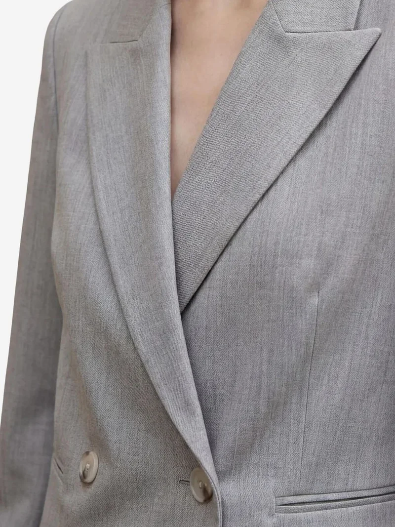 My Fashion Grey MY FASHION Classic Buttoned Blazer for Women | Best Price UAE