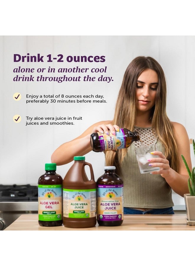 Lily Of the Desert Lily of the Desert Aloe Vera Juice - Organic, Preservative-Free Inner Fillet Aloe Vera Drink with Natural Digestive Enzymes for Gut Health, Stomach Relief, Wellness, Glowing Skin, 128 Fl Oz  - Image 5
