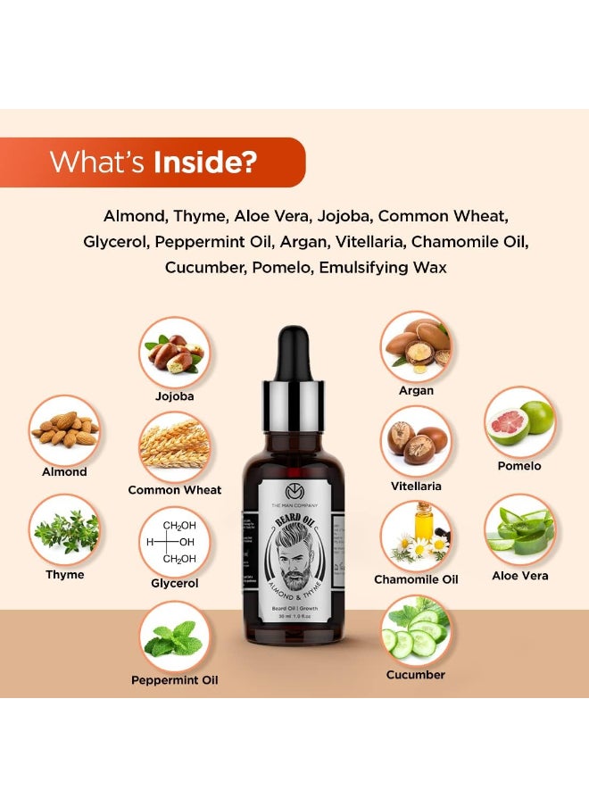 The Man Company - Almond And Thyme Beard Oil, 30 ML - Image 1
